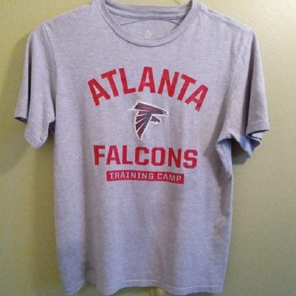 Kids 14 NFL Gray T-Shirt Crewneck Atlanta Falcolns Training Camp Lightweight - Picture 1 of 5